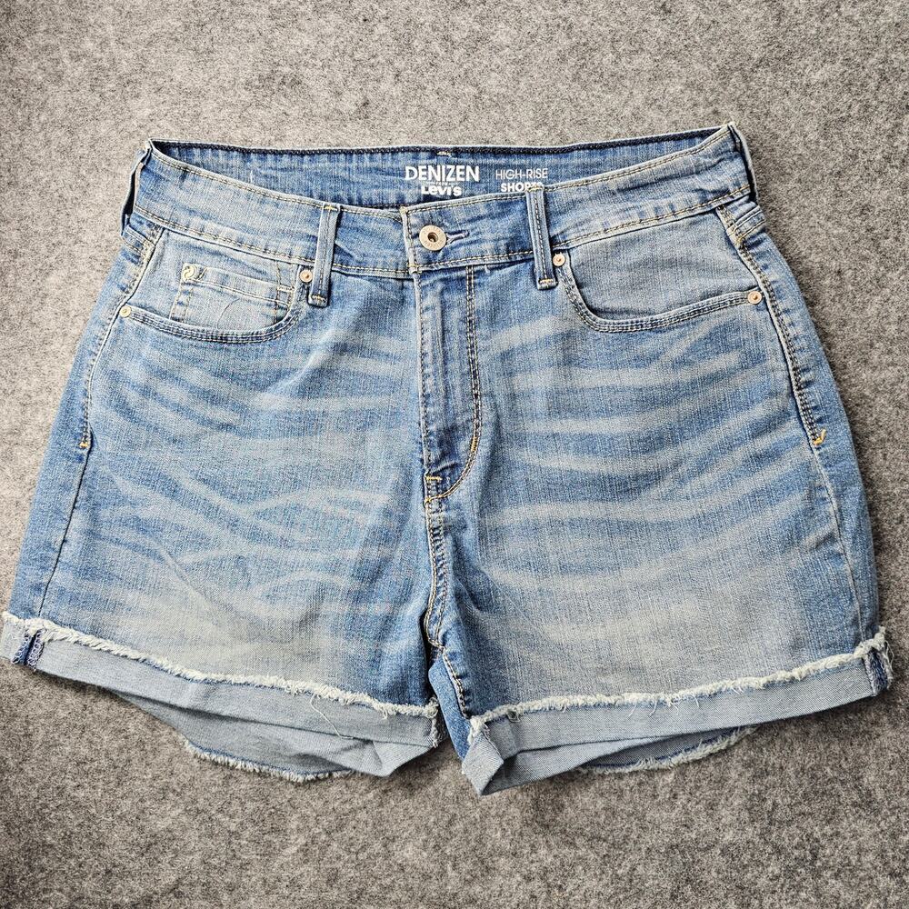 Levis Denizen Shorts 8 Womens Faded High Rise Cutoff Cuffed Hem 3.5 inch Inseam
